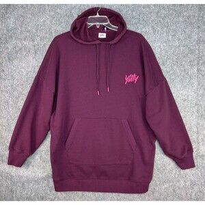 Yitty Oversized Burgundy Red Hoodie Sweatshirt XS